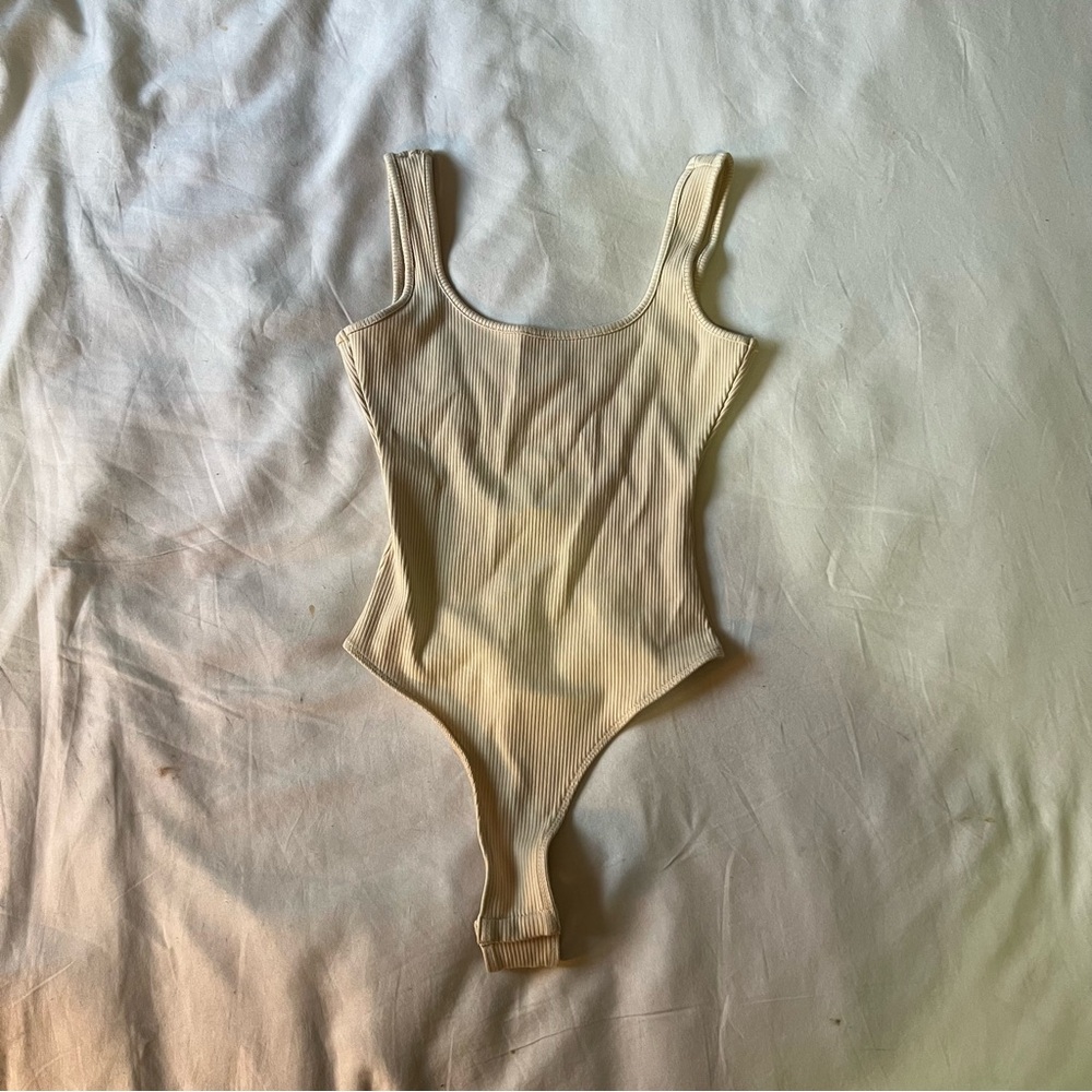 Fashion Nova Beige Ribbed bodysuit